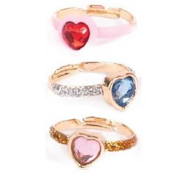 ENSEMBLE DE 3 BAGUES COEUR GLAMOUR